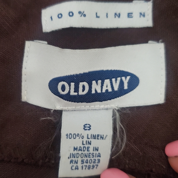 Old Navy Y2K 100% Linen brown sleeveless empire waist side slits maxi dress 8 - Picture 7 of 9